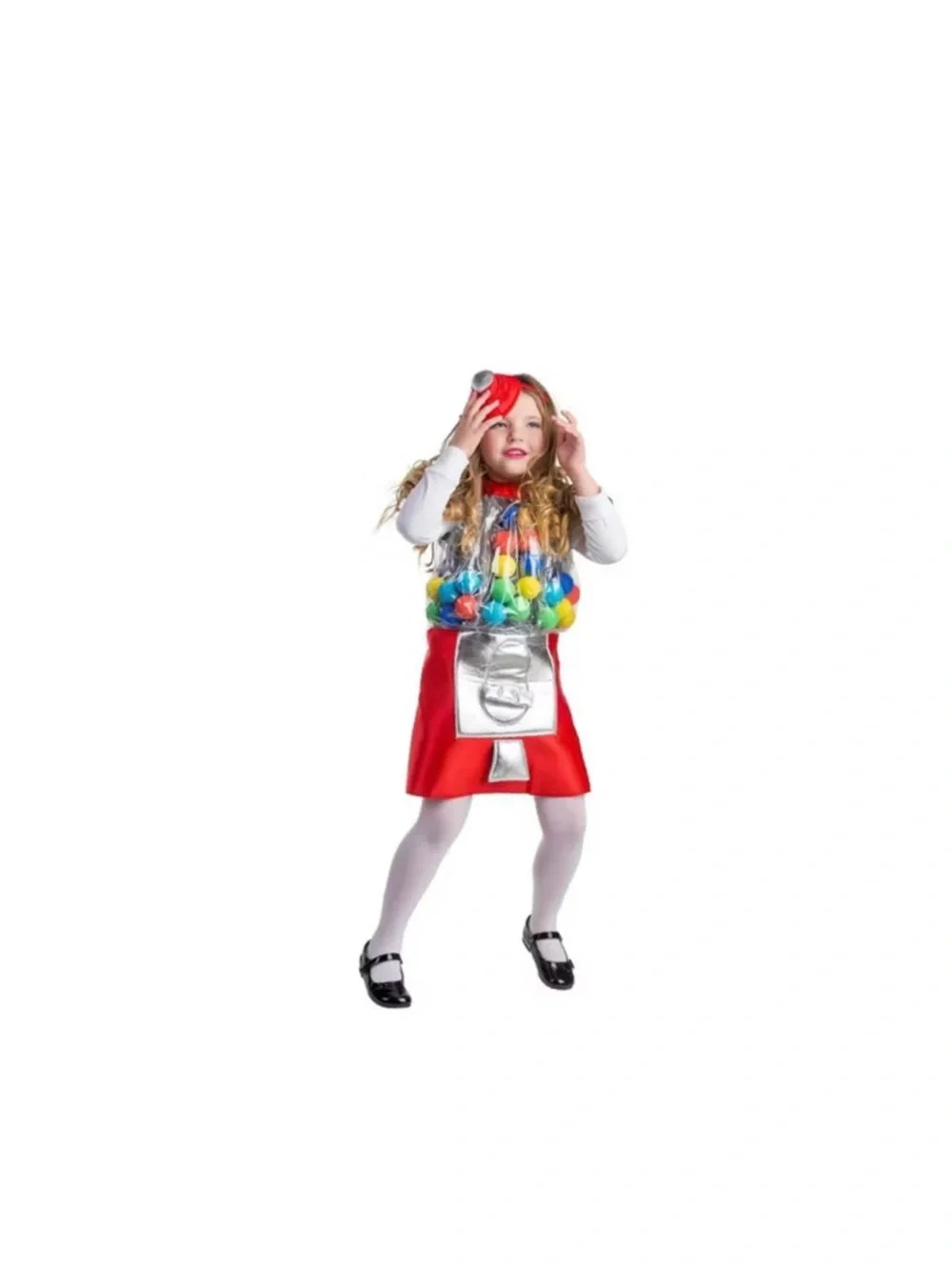 Dress Up America Gumball Machine Costume, Halloween Costume Sz Toddler 4 (3-4)